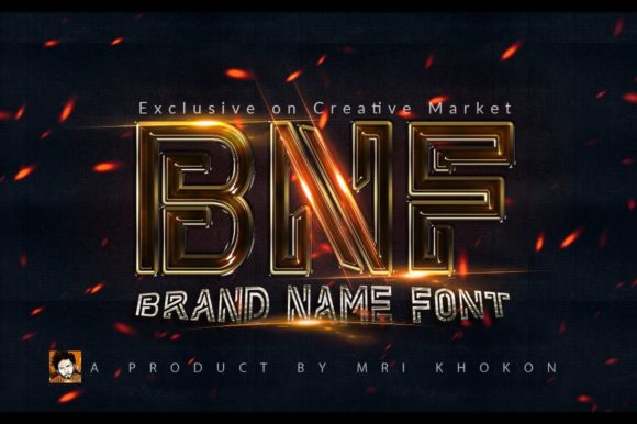 Brand Name Font: Bold 3D Display Type for Campaigns
