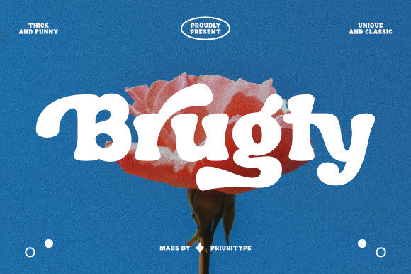 Brugty Retro Display Font for Confident Brand Designs