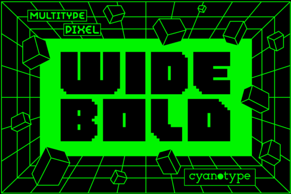 MultiType Pixel Wide Bold: A Pixelated Display Typeface