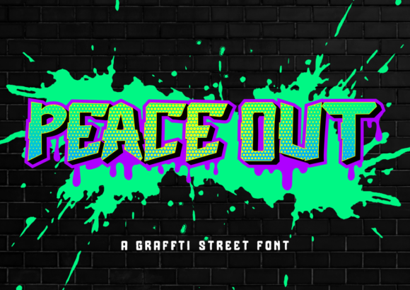 Peace Out Font: Bold Graffiti Style for Streetwear Branding