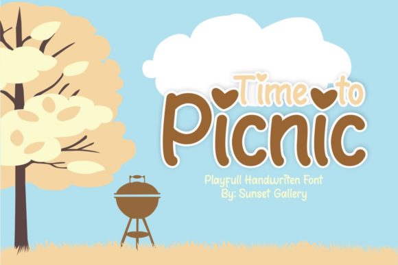 Time to Picnic Font: A Playful Display Typeface for Campaigns